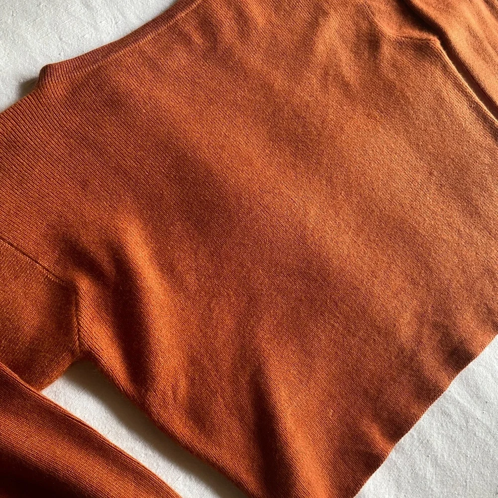 Dusan Womens Orange Silk and Cashmere Sweater Sz Large Lagenlook Luxury Designer - Picture 12 of 12